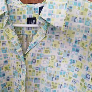 Gap Geometric Button-down Blouse